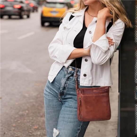 Leather Crossbody Bags for Women - Ladies Sling Handbags - Medium Cross body - Picture 3 of 7